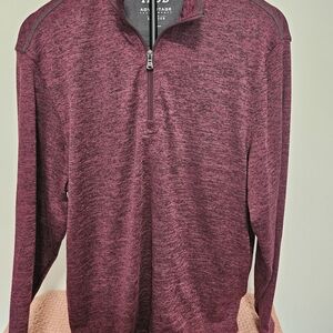 Izod Men's Maroon Quarter-Zip Sweater